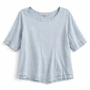 Soft Surroundings Siesta Key Tunic 2X Blue Gauze Layered Boho Top